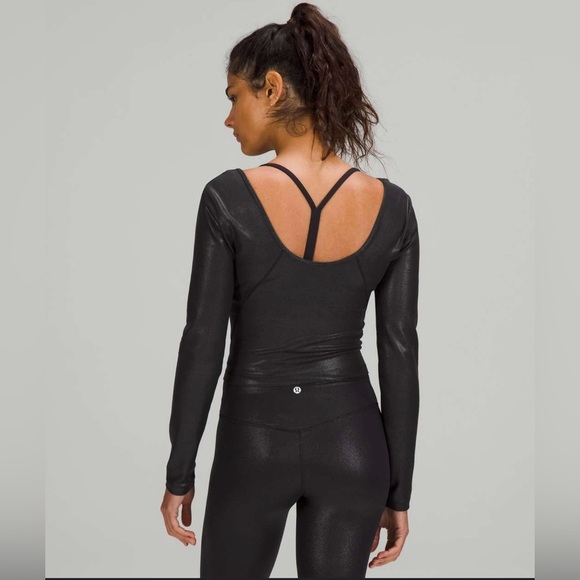 NWT Lululemon Align Black Long Sleeve - Shine - Picture 1 of 6